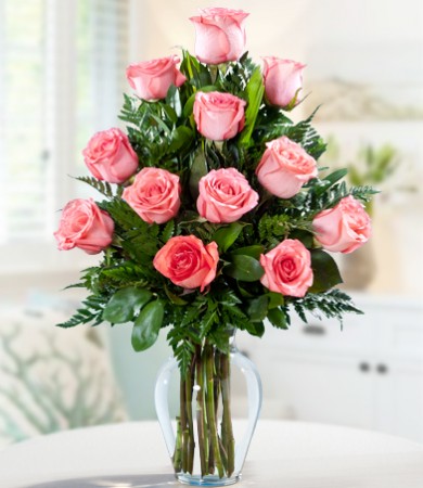 One Dozen Pink Colombian Roses
