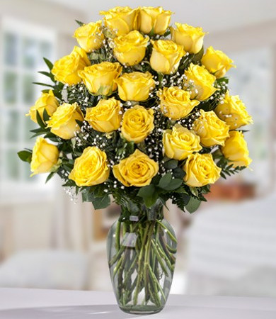 R-007: Two Dozen Colombian Yellow Roses