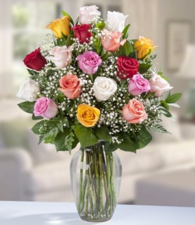 One Dozen Assorted Roses  + 6 FREE Roses